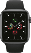 Apple Watch Series 5 44mm Space Gray Aluminium Zwarte Sportband