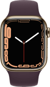 Apple Watch Series 7 4G 41mm Goud Rvs Paarse Sportband