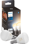 Philips Hue Luster Spherical Light White Ambiance E14 2-pack