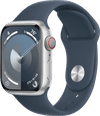 Apple Watch Series 9 4G 41mm Zilver Aluminium Sportband Blauw M/L