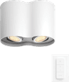 Philips Hue Pillar Spot Monté en Surface White Ambiance - Blanc - 2 spots + Variateur