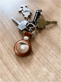 Apple AirTag Leather Key Ring Saddle Brown (Image 1 of 2)