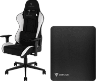 Vortech Essential Gamestoel Wit + Vortech Vloermat Zwart