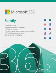 Microsoft Office 365 Famille NL Abonnement 1 An