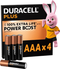 Duracell Plus AAA batteries 4 pieces