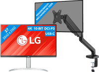 LG 27UP850K-W.AEU + BlueBuilt Monitorarm Gasveer voor 1 Monitor