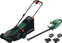 Bosch Rotak 18V2-38 + Bosch EasyHedgeCut 18-45 Li + Bosch Starterset 18V 4,0 Ah (2x)