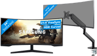 Samsung Odyssey G5 LC34G55TWWPXEN Curved + BlueBuilt Monitorarm voor 1 Ultrawide Monitor