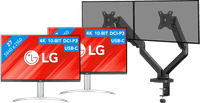 LG 27UP850K-W.AEU Duo Pack + BlueBuilt Monitorarm Mechanische Veer voor 2 Monitoren