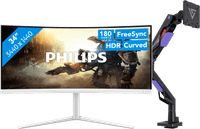 Philips Evnia 34M2C5501A/00 Curved + Vortech Monitorarm met