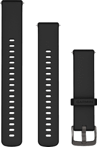 Garmin Siliconen Bandje Zwart/Zwart 18mm