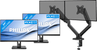 Philips 242B1G/00 Duo Pack + BlueBuilt Monitorarm Mechanische Veer voor 2 Monitoren
