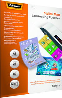 Fellowes Admire A3 Laminating Sheets Stylish Matte