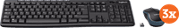 Logitech MK270 Draadloos Toetsenbord en Muis AZERTY 3-Pack