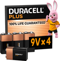 Duracell Plus 9V batterijen 4 stuks