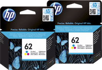 HP 62 Cartouches Couleur Lot de 2