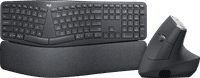 Logitech K860 + Logitech MX Verticale Ergo Souris