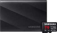 Samsung T9 Portable SSD 2 To Noir + Samsung MicroSDXC T9 128 Go 200 Mo/s