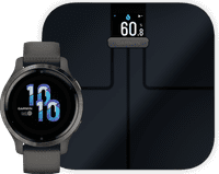 Garmin Venu 2S Grijs + Garmin Index S2 Smart - Zwart