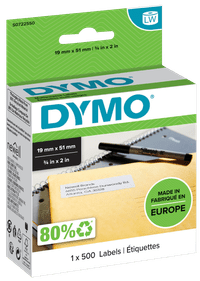 DYMO Étiquette Amovible 19 x 51 mm 500 Pièces
