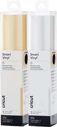 Cricut Smart Vinyle Permanent 33 x 366 Shimmer Or et Shimmer Argent Pack Combiné