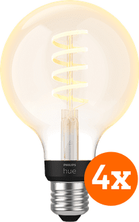 Philips Hue Filament Light White Ambiance Globe E27 4-pack