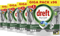 Dreft Vaatwastabletten Platinum All In One Original - 4-pack (384 stuks)