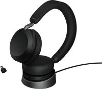 Jabra Evolve2 75 Casque de bureau Sans Fil USB-C Noir avec Support de Charge