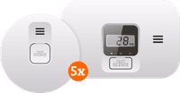 ELRO Blue Line CBFS25 Smoke Detector 5-pack + Carbon Monoxide Detector