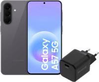 Samsung Galaxy A57 256 Go Gris 5G + BlueBuilt Chargeur avec Port USB-C 45 W Noir