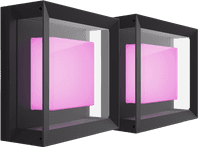 Philips Hue Econic muurlamp White and Color Zwart modern duo pack