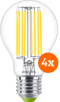 Philips LED Filament Light - 4W - E27 - Warm White Light 4-pack