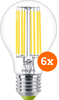 Philips LED Filament lamp - 4W - E27 - warm wit licht 6-pack