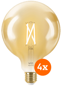WiZ Ampoule à Filament Connectée Globe XL Lot de 4 - Lumière Blanche Chaude à Lumière Blanche Froide - E27