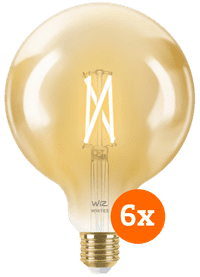 WiZ Ampoule à Filament Connectée Globe XL Lot de 6 - Lumière Blanche Chaude à Lumière Blanche Froide - E27
