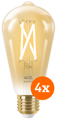WiZ Smart Filament lamp Edison 4-pack - Warm tot Koelwit Licht - E27