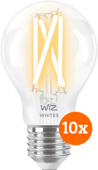 WiZ Ampoule à Filament Connectée Classique Lot de 10 - Lumière Blanche Chaude à Lumière Blanche Froide - E27