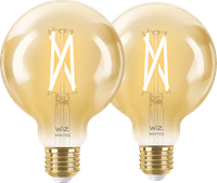 WiZ Smart Filament Light Globe 2-pack - Warm to Cool White Light - E27