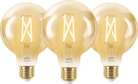 WiZ Smart Filament Light Globe 3-pack - Warm to Cool White Light - E27