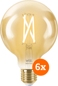 WiZ Ampoule à Filament Connectée Globe Lot de 6 - Lumière Blanche Chaude à Lumière Blanche Froide - E27