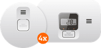 Elro Blue Line CBFS58R Détecteur de Fumée Lot de 4 + Détecteur de Monoxyde de Carbone