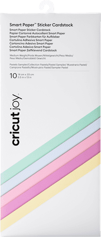 Cricut Joy Smart Sticker Cardstock 14 cm x 33 cm Pastel Lot de 10