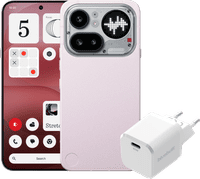 Nothing Phone (4a) Pro 256 Go Rose 5G + BlueBuilt Chargeur avec Port USB-C 45 W Blanc