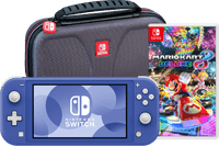 Nintendo Switch Lite Bleu + Mario Kart 8 Deluxe + Bigben Étui de Protection