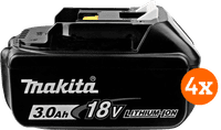 Makita BL1830B LXT 18 V 3,0 Ah Batterie Lot de 4