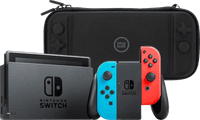 Nintendo Switch Rouge/Bleu + BlueBuilt Housse de Protection
