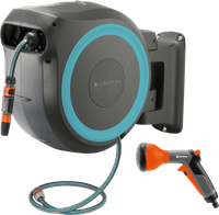 Gardena Dévidoir Mural Automatique 35 RollUp XL + Gardena Classic Pistolet Multifonctions