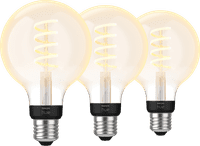Philips Hue Filamentlamp White Ambiance Globe E27 3-pack
