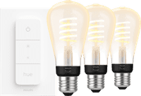 Philips Hue Filament White Ambiance Edison Lot de 3 + Variateur