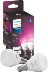 Philips Hue Luster Spherical Light White and Color E14 2-pack